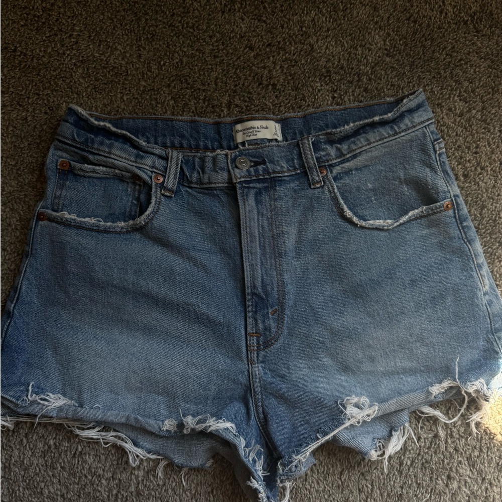 Abercrombie & Fitch high rise Light Blue Jean Shorts